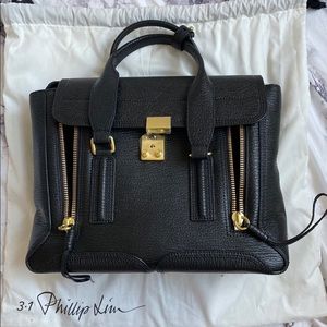3.1 Philip Lim Pashli Medium Black Leather